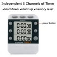 thumbnail image 4 of 2X Temporizador de Cocina Dual Digital, Temporizador de Cuenta Ascendente/Descendente de 3 Canales, Temporizador de Cocción Triple, Pantalla Grande, Alarma de Volumen Alto, 4 of 5