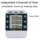 thumbnail image 4 of 2X Temporizador de Cocina Dual Digital, Temporizador de Cuenta Ascendente/Descendente de 3 Canales, Temporizador de Cocción Triple, Pantalla Grande, Alarma de Volumen Alto, 4 of 5