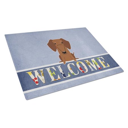 

Dachshund Red Brown Welcome Glass Cutting Board - Large