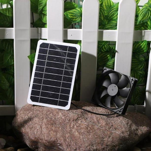 Kit de ventilateur solaire, ventilateur de bureau portable alimenté par USB  et mini panneau solaire de 5 W, ensemble de ventilateur de refroidissement