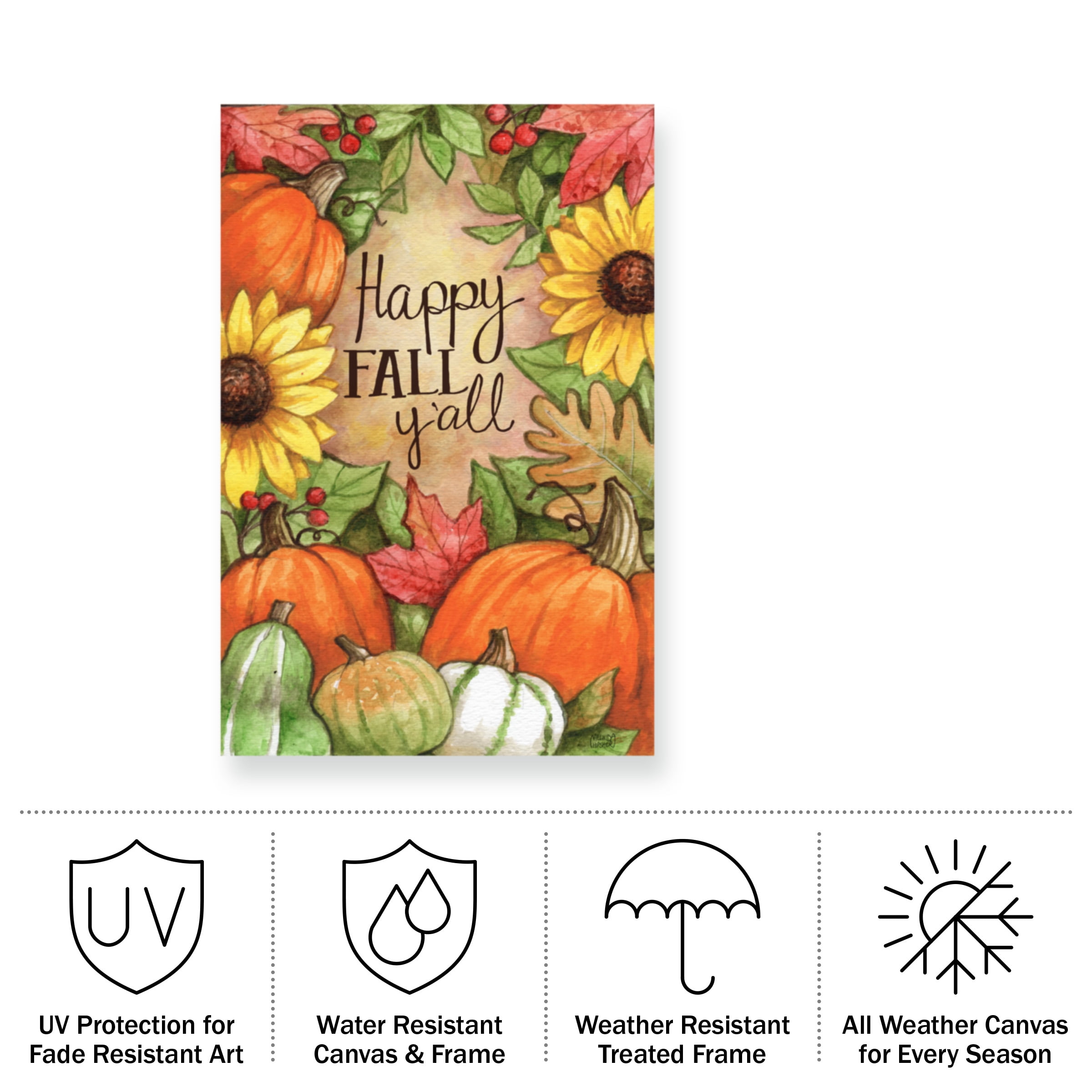Melinda Hipsher 'Happy Fall Pumpkins' Outdoor Canvas 32x22