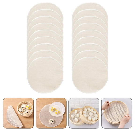 Soimiss Nonstick Steamer Pad Steamer Cloth Liners Cotton Household Users Cooking 20pcs