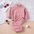 thumbnail image 2 of Ruyang Toddler Boys Girls Fleece Clothing Set Half Zip Up Sweatshirt Joggers 2 Piece Outfits Warm Sweatsuits Tracksuit, 2 of 7