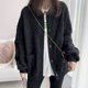 thumbnail image 2 of Chaquetas para mujer, estilo coreano, sueltas, de algodón sólido, cárdigans rómbicos, abrigos de manga larga con una sola botonadura, ropa vintage para mujer, 2 of 4