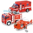 thumbnail image 1 of Camión de bomberos de juguete JOYIN para niños pequeños con luces y sonidos, 1 of 8