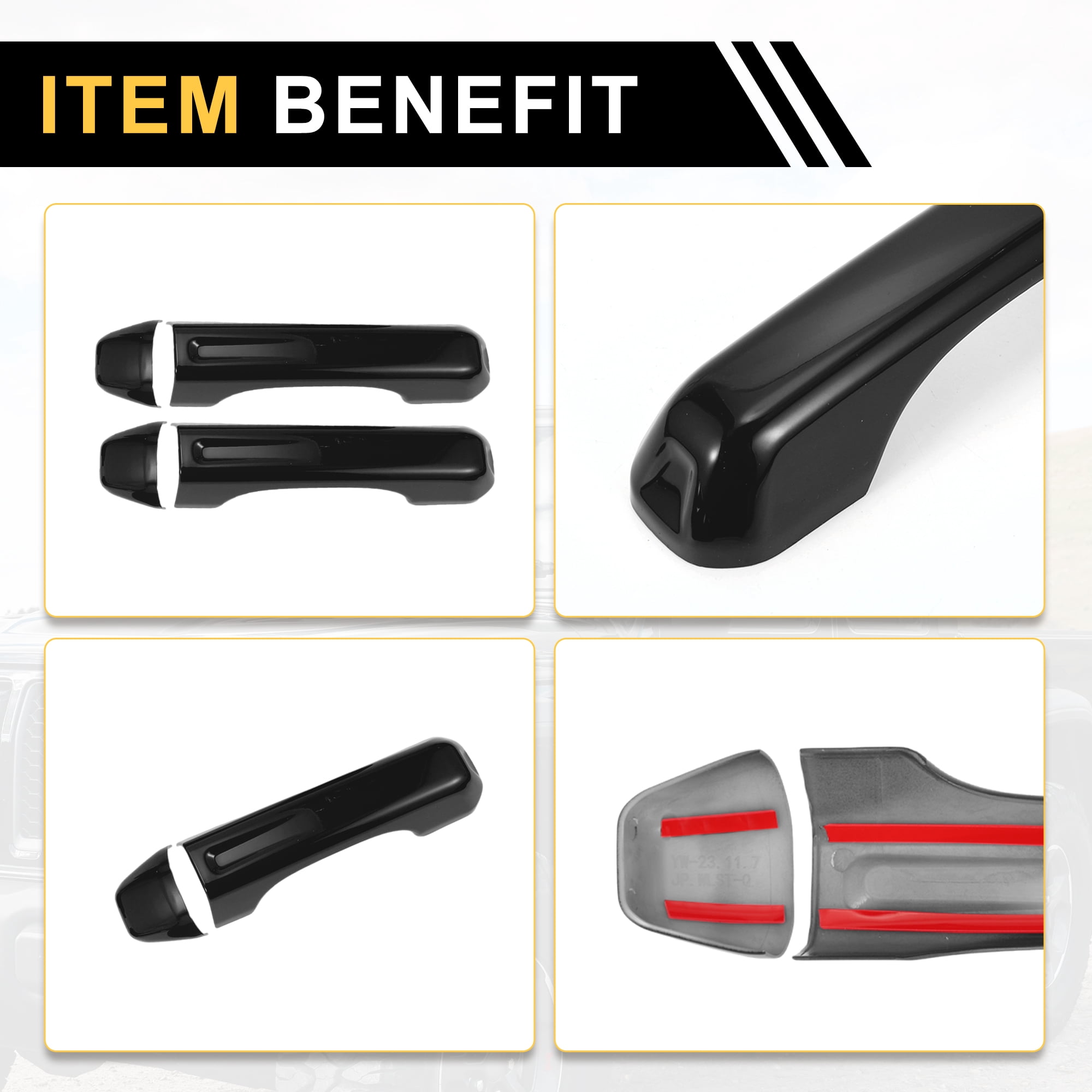 Unique Bargains Handle Cover for Jeep Wrangler JL/JLU 2018-2022 for Gladiator JT 2020-2021
