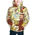 thumbnail image 2 of Curious George Boys Girls 3D Print Casual Pullover Hoodies Hooded Sweatshirts Tops Blouse with Pocket Age 6-16, 2 of 5