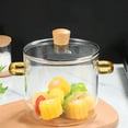 thumbnail image 2 of Raindrops Glass Cooking Pot Clear Stovetop Simmer Pot Glass Cookware Saucepan 2300ml, 2 of 6