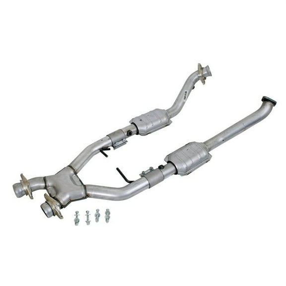 BBK 96-98 Mustang 4.6 Cobra High Flow X Pipe With Catalytic Converters - 2-1/2 Fits select: 1996-1998 FORD MUSTANG