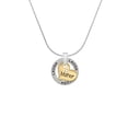thumbnail image 2 of Delight Jewelry Goldtone Large Mother Heart with Crystal - Laugh Ring Charm Necklace, 18", 2 of 4