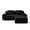 Black, variant on Bocarali Boneless Couch Modular Sectional Sofa 82" Loveseat, Corduroy L Shaped Sectional Couches for Living Room, Tufted Floor Sofa with Anti-Slip, No Assembly, Blue