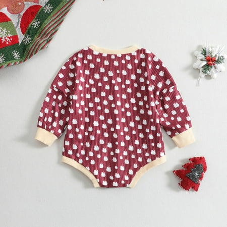 

Quealent Baby Rompers Girl Fall Baby Bodysuit nfant Baby Girl Boy Long Sleeve Romper Cartoon Bear Print Loose Fit Jumpsuit Fall Winter Clothes Red 3-6 Months