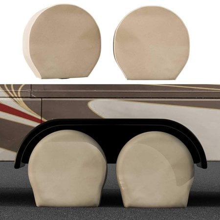 Tcp Global Set Of 4 Oxford Waterproof Canvas Wheel Tire Covers For Rv Auto Truck Car Camper Trailer 27""-29"" Diameter