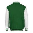 thumbnail image 2 of Men's Classic Snap Button Vintage Baseball Letterman Varsity Jacket (Green White, L), 2 of 2