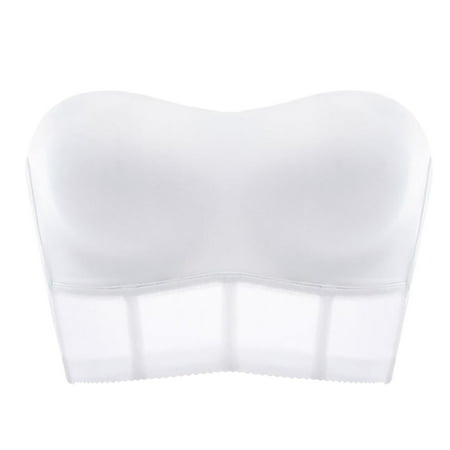 

Pntutb Womens Plus Size Clearance Women Lingerie Strapless Lift Bra Wire-Free Anti-Slip Invisible Push Up Bandeau Bra White XXXXL