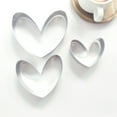 thumbnail image 3 of Kripyery 3Pcs Cookie Mold Stainless Steel Heart Shape Cookie Cutter Set Durable Creative Biscuit Mold for Cake Decoration, 3 of 7