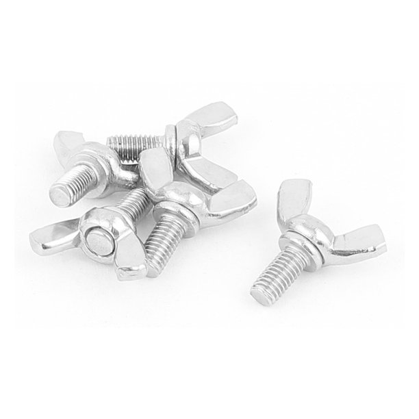 Tornillos de mano con ala de pulgar de acero inoxidable 304 con rosca M5, 5 piezas