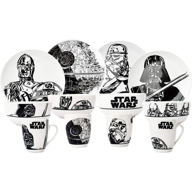 Juego de Vajilla Ambient 21 Disney Star Wars Porcelana 12 Piezas Blanca