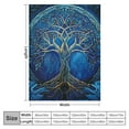 thumbnail image 4 of Shiartex  Flannel Throw Blanket Druidic Yggdrasil Tree at Night Round Silhouette Black and Blue Logo Gothic Ancient Home Decorative Warm Cozy Soft Blanket for Couch Sofa Bed White, 4 of 6
