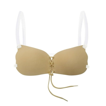 

adviicd Comfortable Bras for Women Strapless Comfort Wireless Bra with Slip Silicone Bandeau Bralette Tube Top Beige One Size