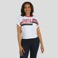 thumbnail image 4 of Women's WEAR by Erin Andrews White Kansas City Chiefs Cropped Center Stripe Dolman T-Shirt, 4 of 6
