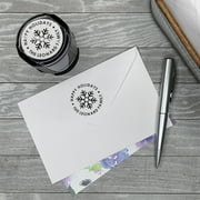 Personalized Round Self-Inking Rubber Stamp - The Snowflake