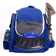 Athletico Power Shot Disc Golf Backpack | 20  Disc Capacity | Pro or Beginner Disc Golf Bag | Unisex Design (Blue)