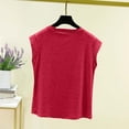 thumbnail image 4 of FAIWAD Womens Summer Tops Crew Neck Sleeveless Ribbed Knit Shirts Solid Color Casual Crop Top, 4 of 6