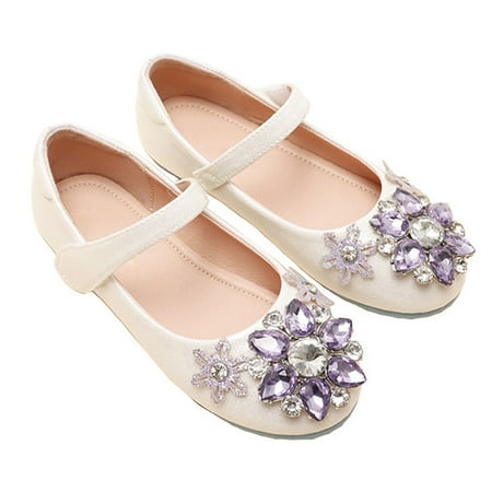 

Zhuashum Kid Shoes For Girls Comfortable Soft Soled Flat Single Shoes Fashion Soft Bottoming Single Shoes White First Walkers 6-6.5 Years