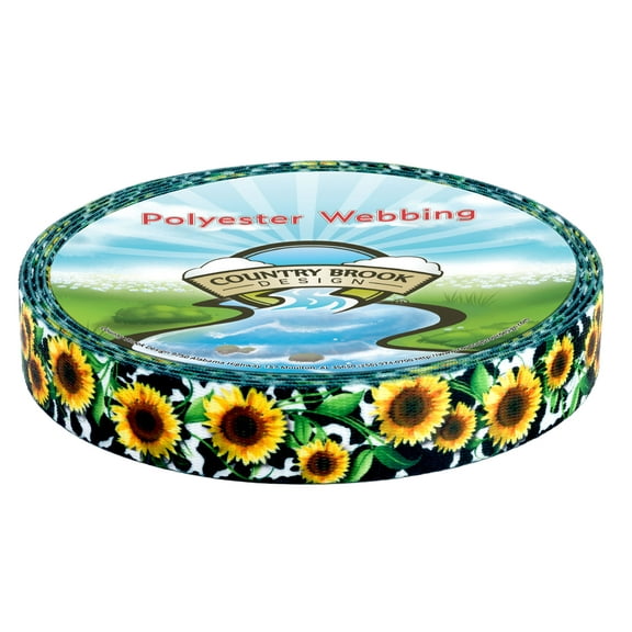 Country Brook Design® 1 inch Dairy Fields Polyester Webbing, 10 Yards