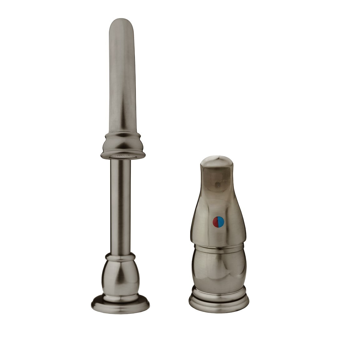 Dura Faucet Gooseneck Kitchen Faucet with Matching Side Sprayer for RVs- Brushed Satin Nickel