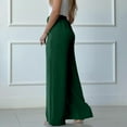 thumbnail image 4 of ZZwxWA Women' Casual Solid Color Fashionable Pleated Semi High Waist Wide Leg Pants Long Pants, 4 of 7