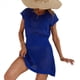 thumbnail image 3 of Vestido de Crochet para Mujer, de Corta y Cuello en V, Ideal para Verano Azul XL, 3 of 10