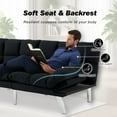 thumbnail image 5 of BSHTI 67.3” Futon Sofa Bed, Convertible to Twin Sleeper, Featuring a Split Back, 3-Position Adjustable Backrest, Corduroy Upholstery for Living Room, Office, Coal-black, 5 of 16