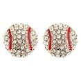 thumbnail image 2 of Alloy Rhinestone Embellished Sport Theme Earrings, Basketball and Baseball Inspired Stud Earrings for Casual Wear and Game Day Accessories, Fashion Jewelry Set, 2 of 4