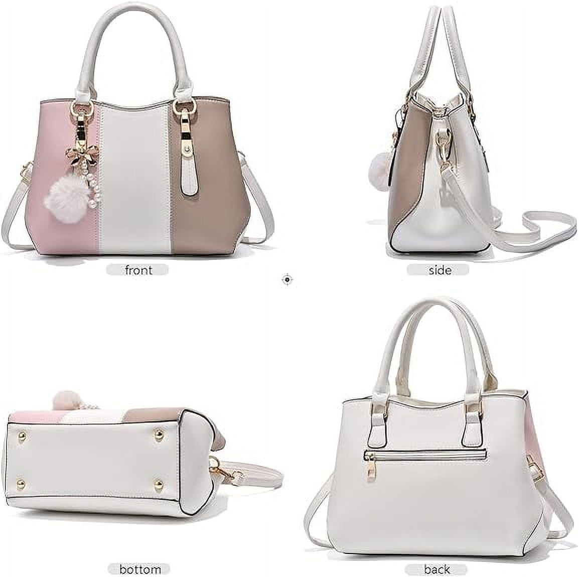 Purses and Handbags Top Handle Satchel Shoulder for Women's Large Capacity Color Block Messenger Tote Bags