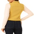 thumbnail image 3 of Allegra K Gilet Veste en Denim à Simple Boutonnage pour Femmes, Délavé, avec Poches à Rabat sur la Poitrine, 3 of 5