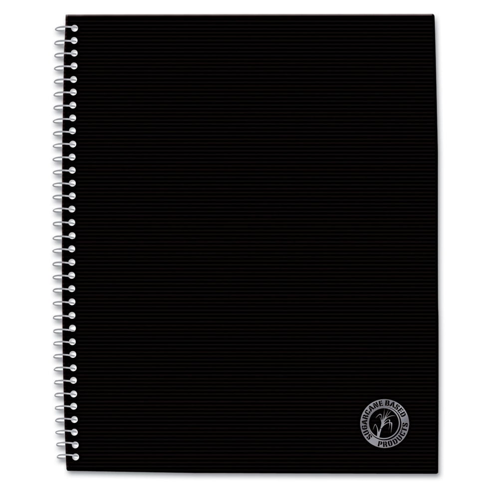 Universal UNV66206 Deluxe Sugarcane Based 1-Subject Medium/College Rule 100-Sheet 11 in. x 8.5 in. Notebook - Black Cover