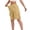 Yellow #028, variant on Bermuda Shorts for Women Knee Length Casual Wide Leg Drawstring Hiking Work Summer Cargo Shorts with Pockets, S