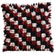 thumbnail image 1 of Funda de almohada roja, moderna funda de cojín a cuadros, 30 x 30 cm (12 x 12 pulgadas), funda de almohada de fieltro, origami 3D rojo, negro y marfil, abstracto - Flor roja y negra, 1 of 6