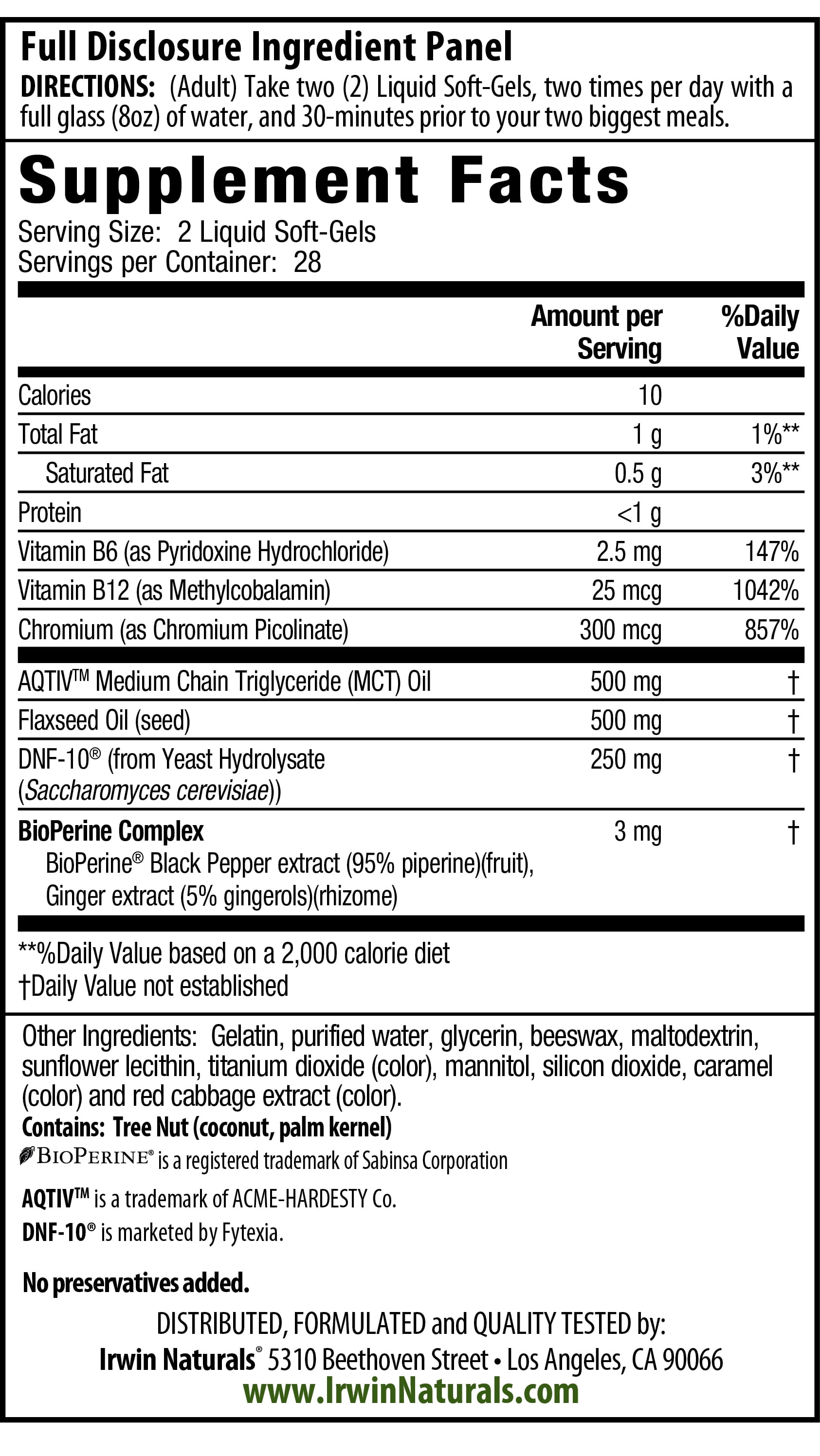 Irwin Naturals Gut-to-Brain Hunger Control, 56 Soft Gels