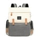 thumbnail image 1 of Mochila para pañales de bebé, mochila de hombro para mamá, bolsa de viaje con artículos esenciales para bebés, juguetes, bocadillos, botellas de agua, beige y gris, 1 of 8