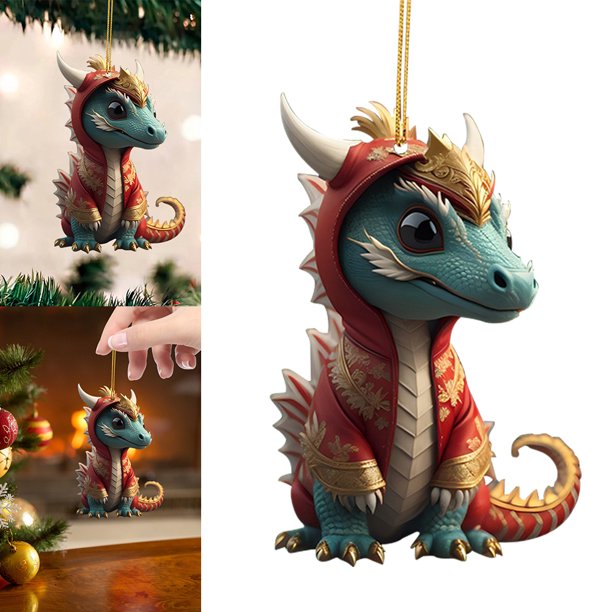 Encanto Dragón Navidad 2D 8 Cm Acrílico Interior Regalo Navidad (I)