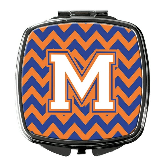 Letter M Chevron Blue and Orange 3 Compact Mirror CJ1060-MSCM