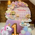 thumbnail image 5 of YANSION 65 Pack Unicorn Party Decorations for Girls, Happy Birthday Decors Pastel Balloon Garland Kit with Pink Triangle Banner Star Rainbow Unicorn Foil Balloons, 5 of 6