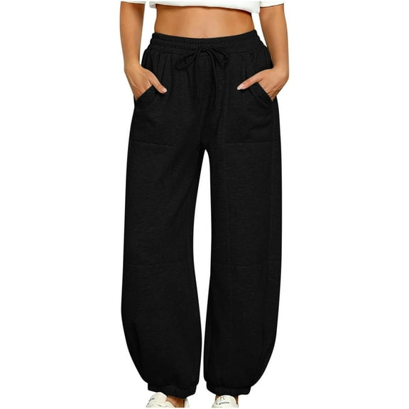 Zuesphe Pants for Women Work Casual Ladies Capri Pants Pull on Palazzo Pants for Women Tall High Waist Cargo Pants Women Baggy