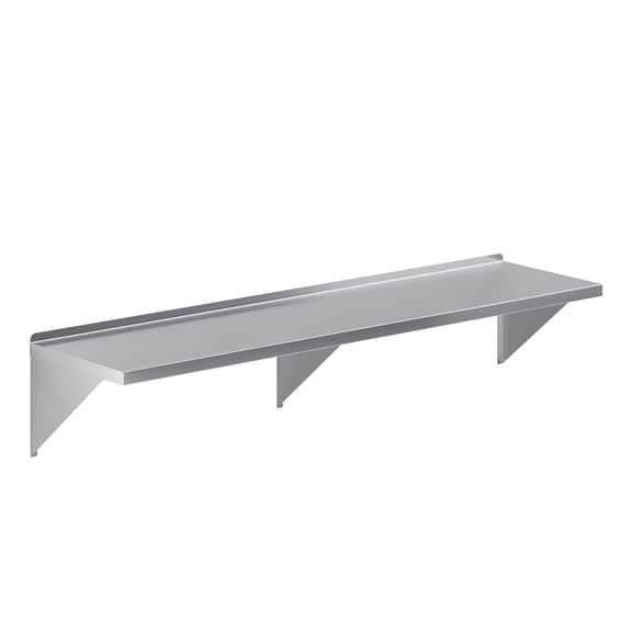 AmGood 18" Width x 72" Length | Stainless Steel Wall Shelf | Square Edge | Metal Shelving | Heavy Duty | Commercial Grade | Wall Mount | NSF Certified