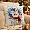 thumbnail image 4 of 2 Pack Christmas Linen Throw Pillow Covers, 18 x 18 Inch,Holiday Decorative Pillowcases, Farmhouse Square Cushion Covers, Indoor Outdoor Christmas Decor Pillow Covers Without Pillow Core, 4 of 6