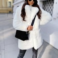 thumbnail image 3 of "Aayomet Womens Coat Women's Plus-Size Mid-Length -Fur Collar Down Coat with Hood,White 5XL", 3 of 4