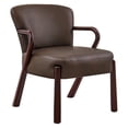 thumbnail image 2 of Arden Faux Leather Upholstered Accent Armchair in Espresso, 2 of 9